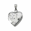 Sterling Silver Love Bird Heart Shaped Locket